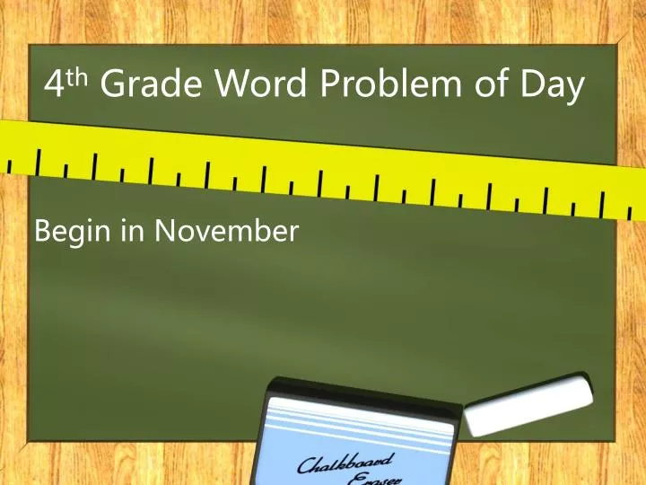 4 th grade word problem of day