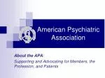 American Psychiatric Association - slide 1