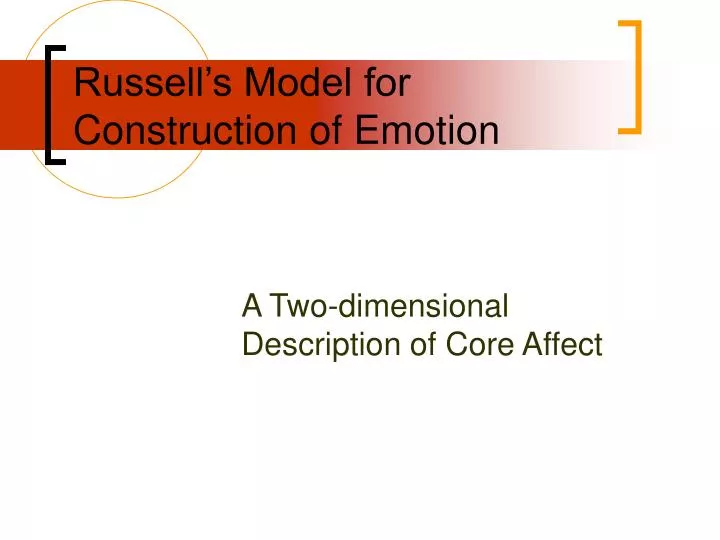 russell s model for construction of emotion