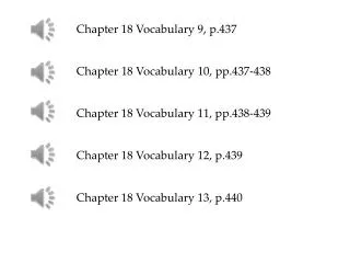 Chapter 18 Vocabulary 9, p.437 Chapter 18 Vocabulary 10, pp.437-438