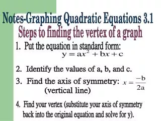 Notes-Graphing Quadratic Equations 3.1