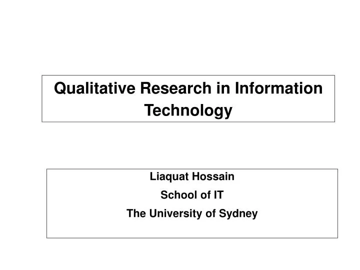 qualitative research in information technology