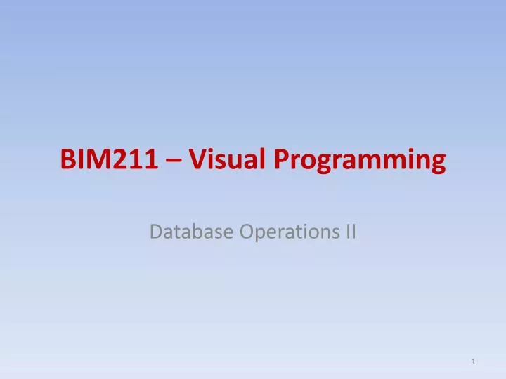 bim211 visual programming