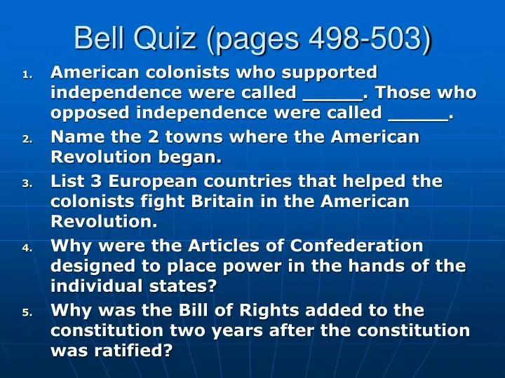 bell quiz pages 498 503