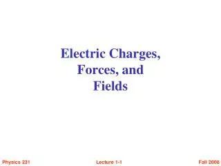 Electric Charges, Forces, and Fields