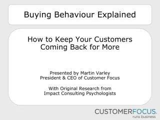 Buying Behaviour Explained