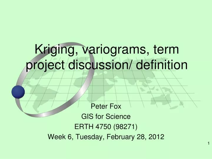 kriging variograms term project discussion definition