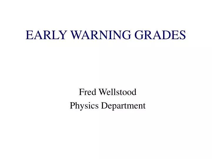 early warning grades
