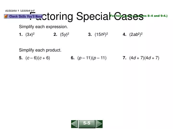 factoring special cases