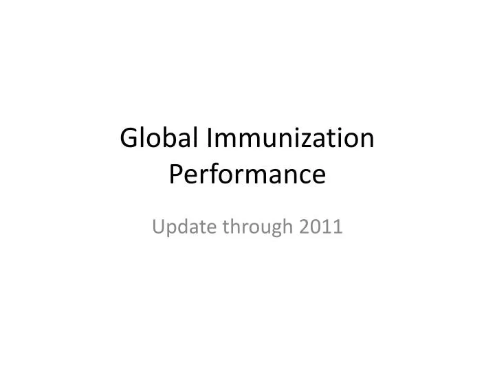global immunization performance