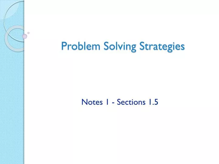 problem solving strategies