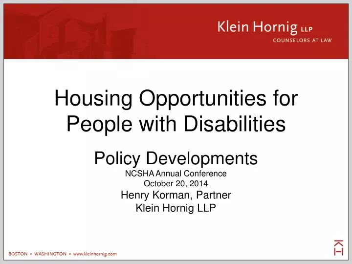 housing opportunities for people with disabilities
