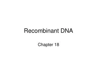 Recombinant DNA