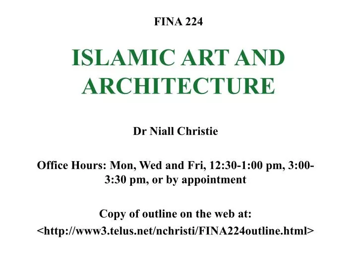 fina 224 islamic art and architecture