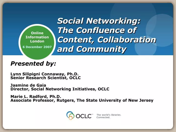 social networking the confluence of content collaboration and community