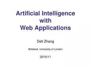 Artificial Intelligence with Web Applications
