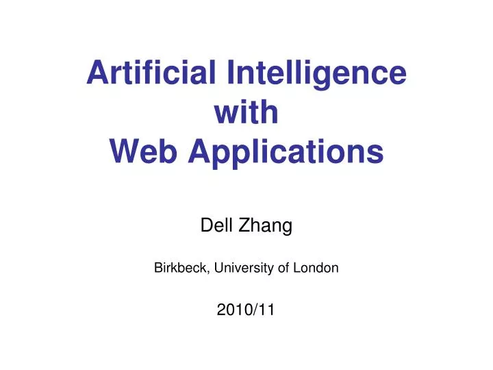 artificial intelligence with web applications