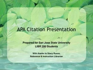 APA Citation Presentation