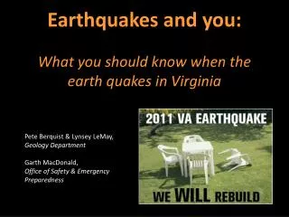 Earthquakes and you: What you should know when the earth quakes in Virginia