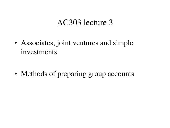 ac303 lecture 3