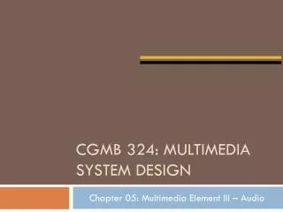 CGMB 324: Multimedia System design