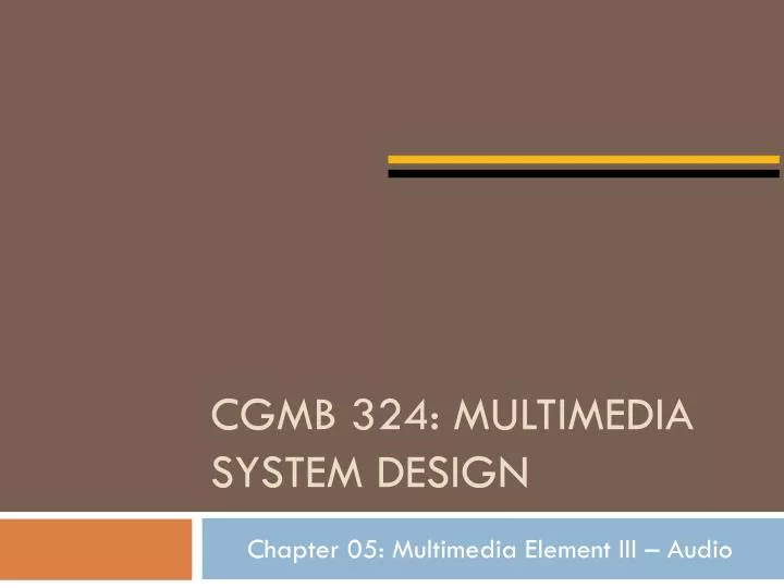 cgmb 324 multimedia system design