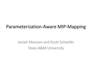 Parameterization-Aware MIP-Mapping