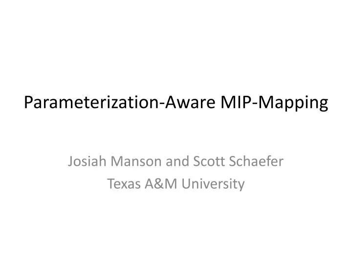 parameterization aware mip mapping