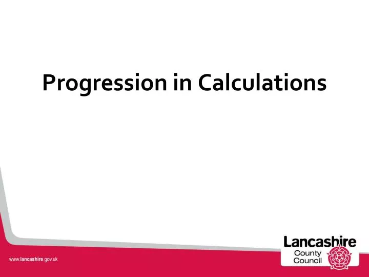 progression in calculations