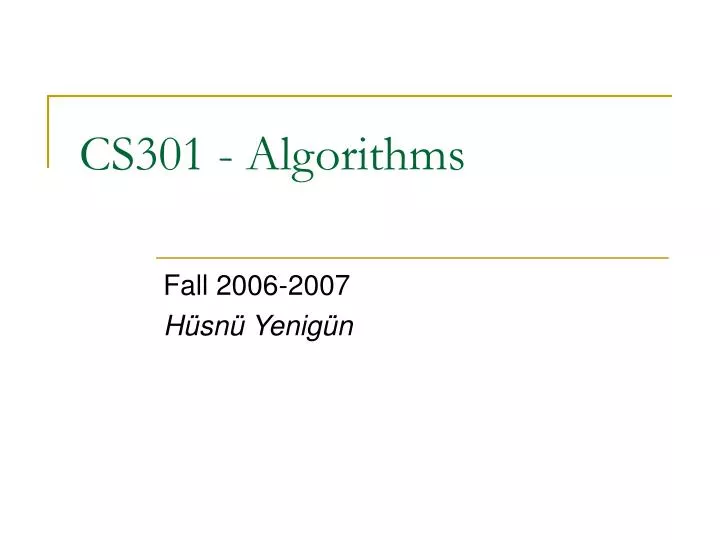 cs301 algorithms