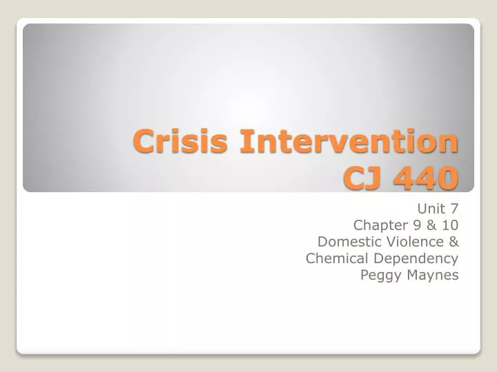 crisis intervention cj 440