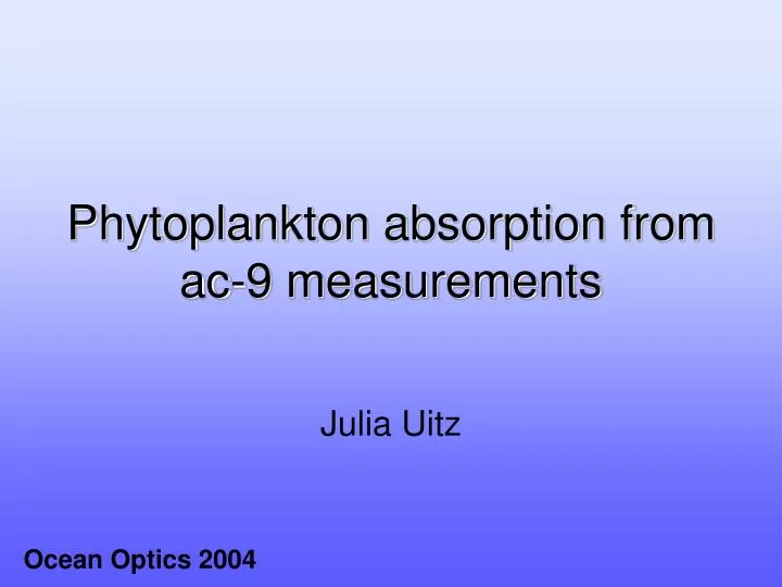 phytoplankton absorption from ac 9 measurements