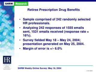 Retiree Prescription Drug Benefits
