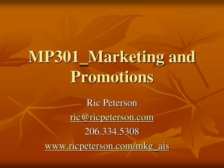 mp301 marketing and promotions