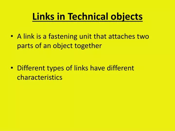 links in technical objects