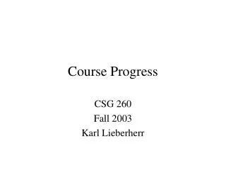 Course Progress