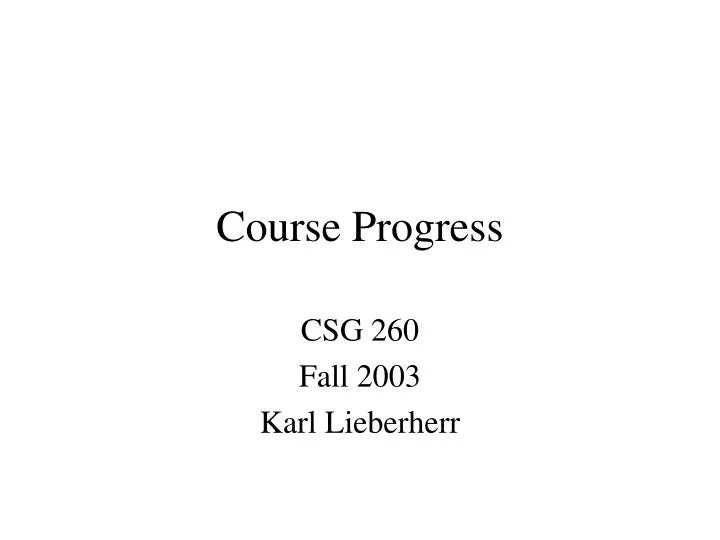 course progress