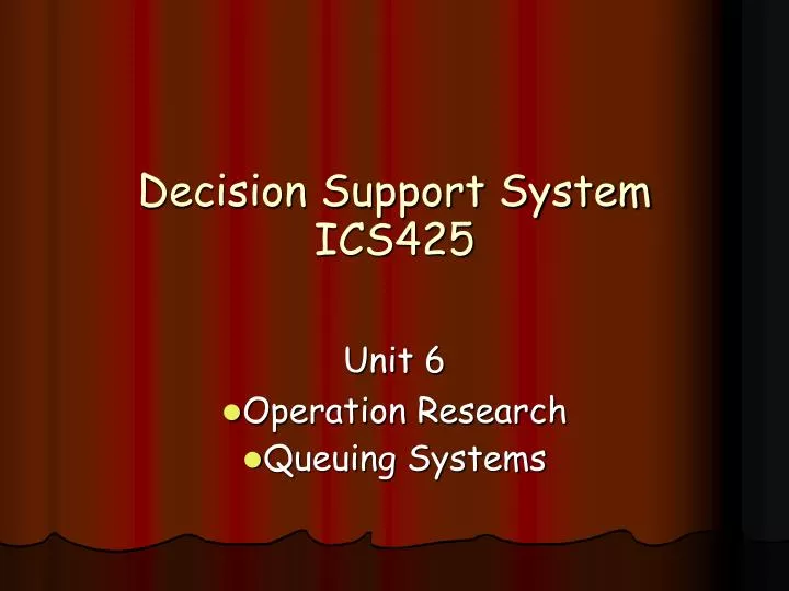 decision support system ics425