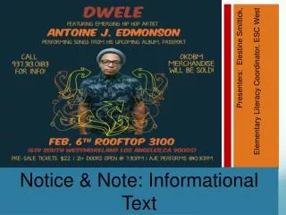 Notice &amp; Note: Informational Text