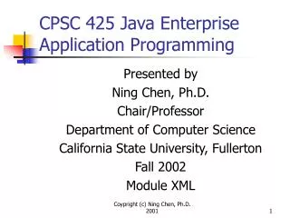 CPSC 425 Java Enterprise Application Programming