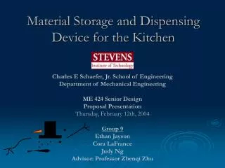 Material Storage and Dispensing Device for the Kitchen
