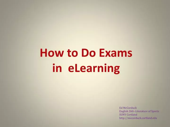 how to do exams in elearning