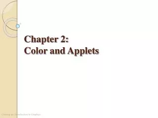 Chapter 2: Color and Applets