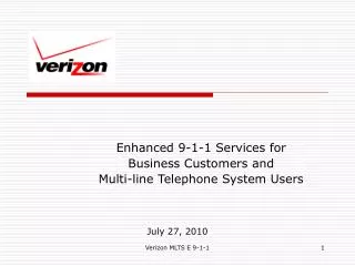 Enhanced 9-1-1 Services for Business Customers and Multi-line Telephone System Users