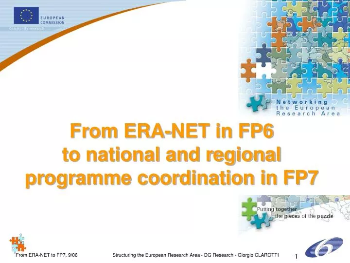 from era net in fp6 to national and regional programme coordination in fp7