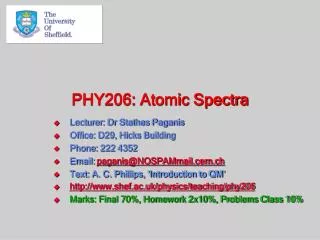 PHY206: Atomic Spectra