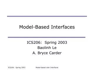 Model-Based Interfaces