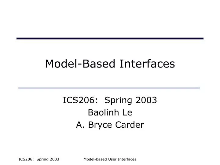 model based interfaces
