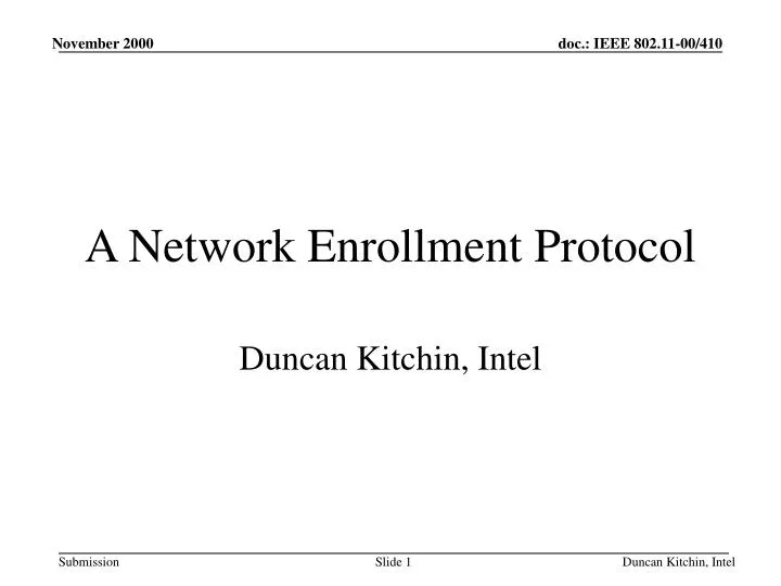a network enrollment protocol