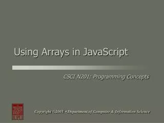 Using Arrays in JavaScript